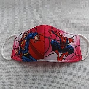 Spiderman and Superman face mask with filter insid
